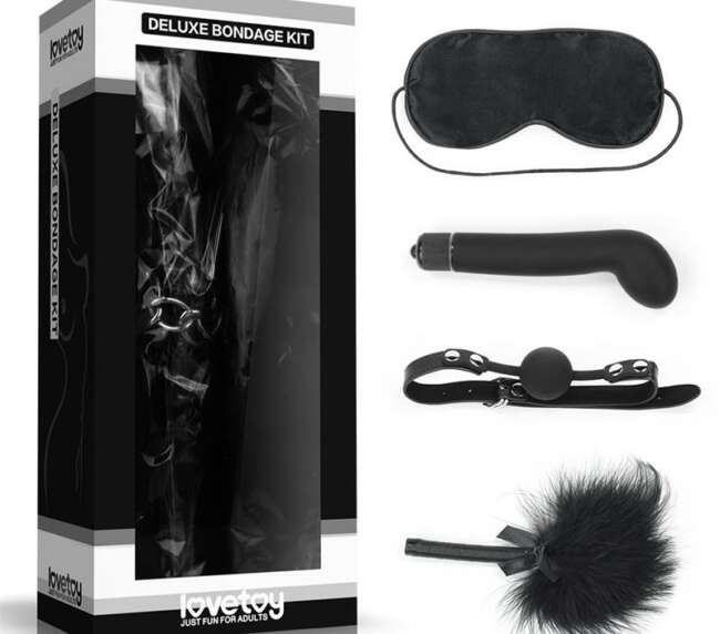 Bondage Kit Deluxe with Vibrator Black