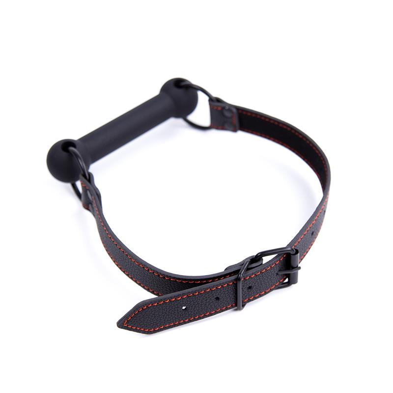 Bone Gag Ball Adjustable Silicone Black – Image 4