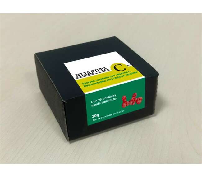 Box of 20 penis-shaped candies with strawberry cherry flavor