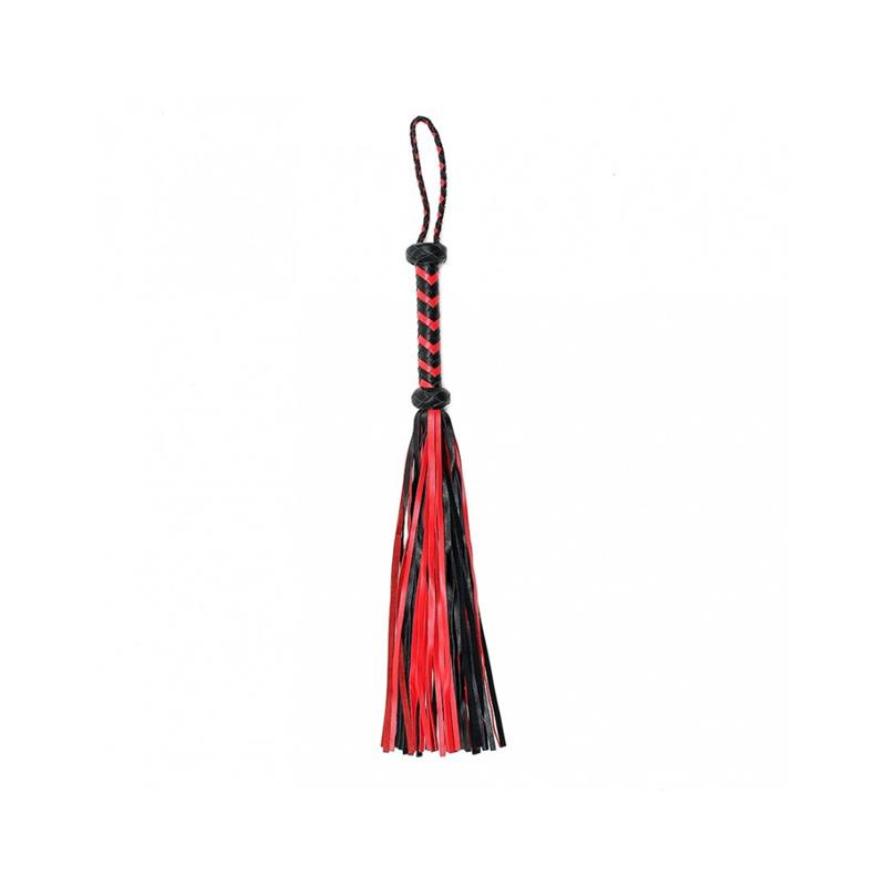 Braided Flogger Leather Black Red – Image 3