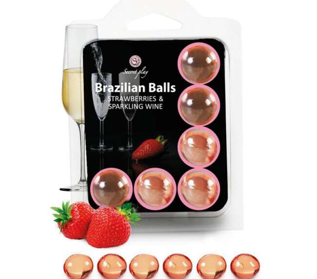 Brazilian Balls Set 6  Strawberries & Sparkling Wine