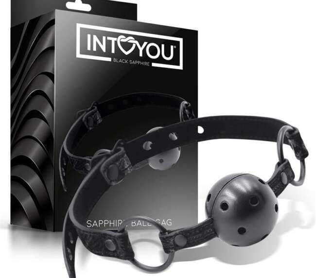 Breathable Gag Ball Sapphire Vegan Leather