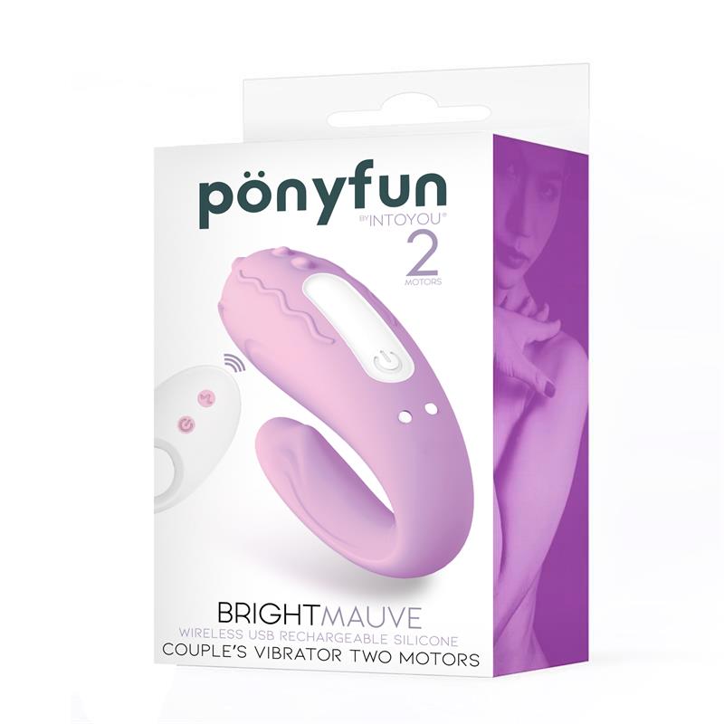Brightmauve Couples Vibrator Two Motors Remote Control USB Silicone – Image 3