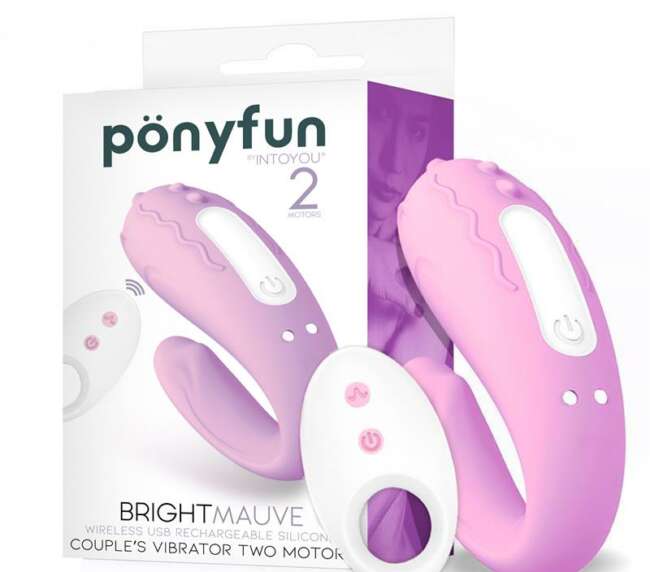 Brightmauve Couples Vibrator Two Motors Remote Control USB Silicone