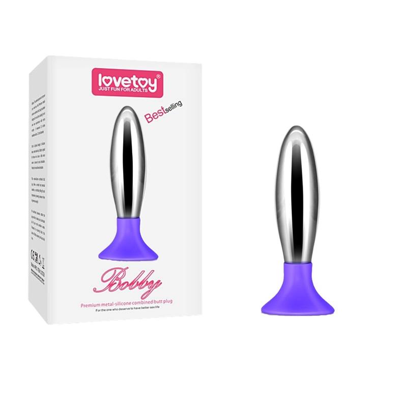Butt Plug Bobby Metal and Silicone Purple – Image 3