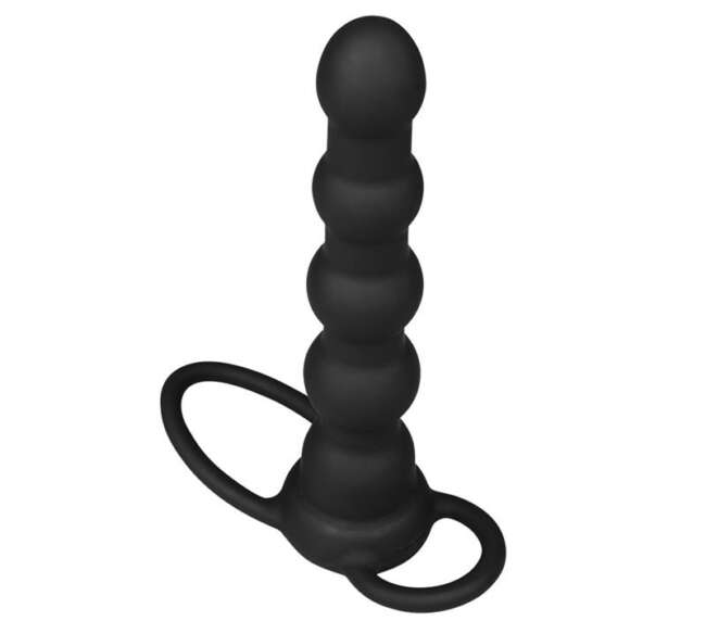 Butt Plug Double Prober with Vibration Black