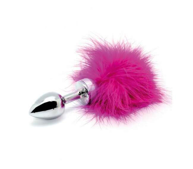 Butt plug Small with pink feather