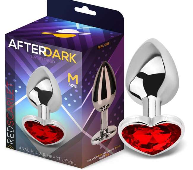 Butt Plug with Heart Jewel Corazón Red Scarlet Size M