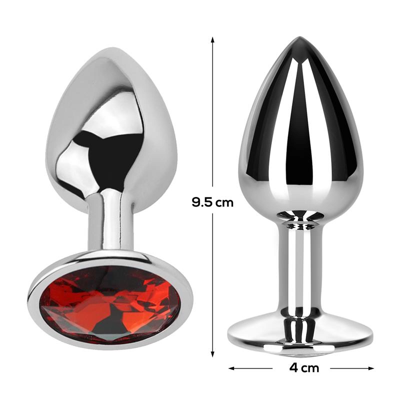 Butt Plug with Jewel Red Rubby Size L Aluminium – Image 3