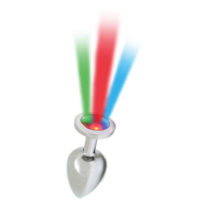 Butt Plug with Led Lights Pisa Silver – Image 6