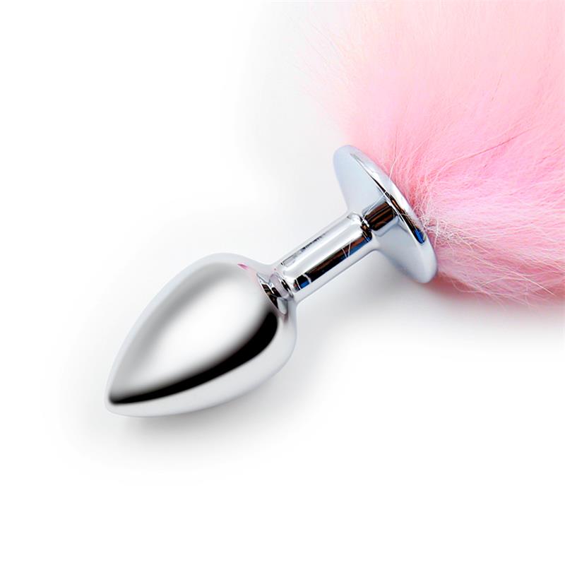 Butt Plug with Pink and White Tail Size S – Image 3