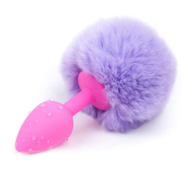 Butt Plug with Pompon Light Purple Size S