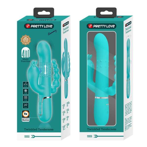 Cammy Tripple Rabbit Vibrator with Beads Turquoise – Image 12