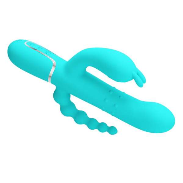 Cammy Tripple Rabbit Vibrator with Beads Turquoise – Image 4