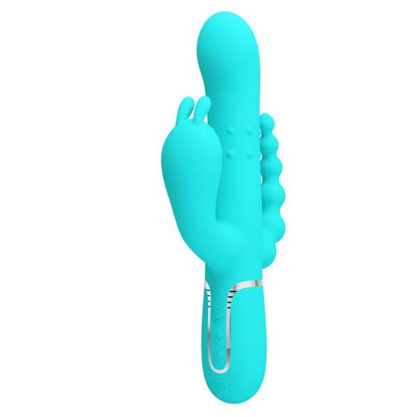 Cammy Tripple Rabbit Vibrator with Beads Turquoise – Image 5