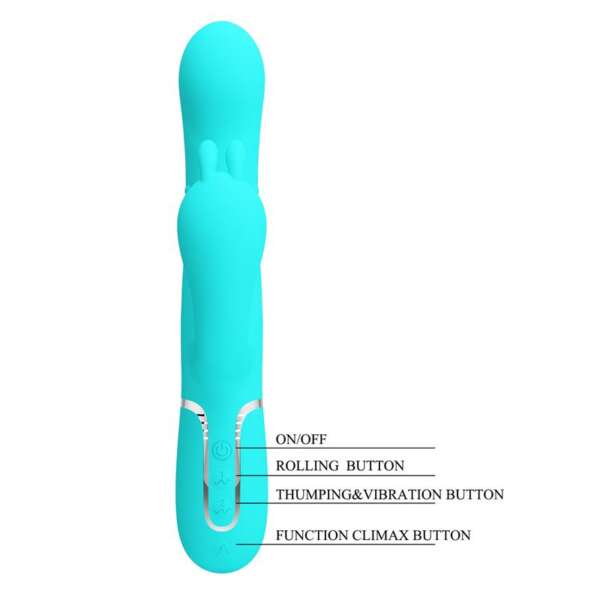 Cammy Tripple Rabbit Vibrator with Beads Turquoise – Image 9