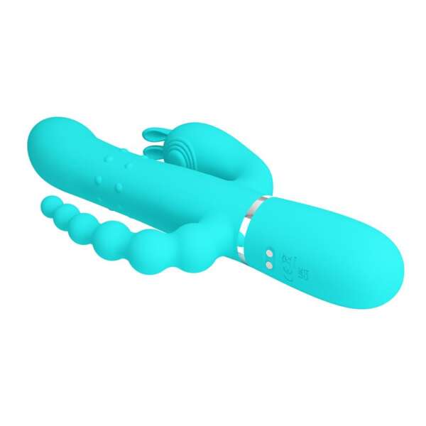 Cammy Tripple Rabbit Vibrator with Beads Turquoise – Image 10