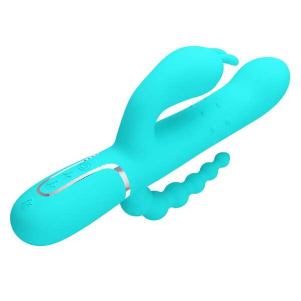 Cammy Tripple Rabbit Vibrator with Beads Turquoise – Image 11