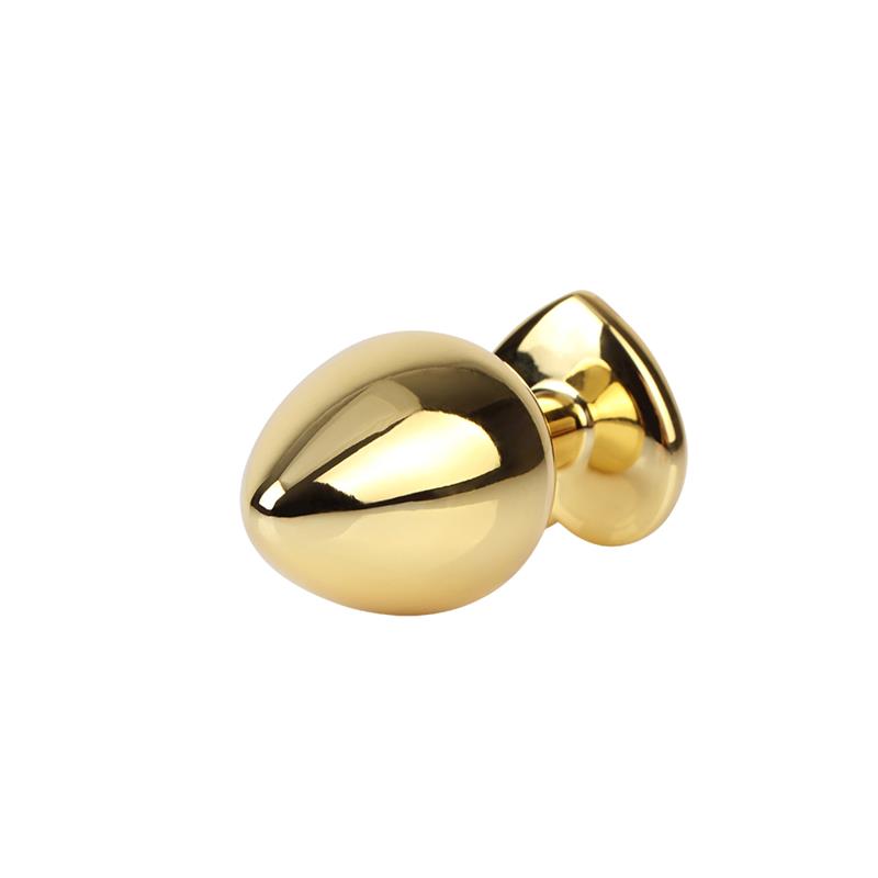 Clear Heart Golden Anal Plug with Jewel Size M – Image 6