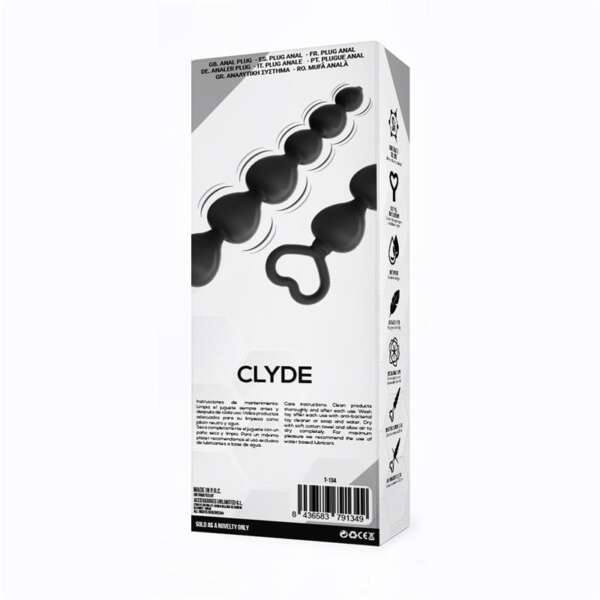 Clyde Beaded Butt Plug with Easy Pull Ring Silicone Black – Image 6
