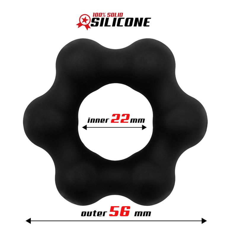 Cock Ring Liquid Silicone 2.2 cm Black – Image 4