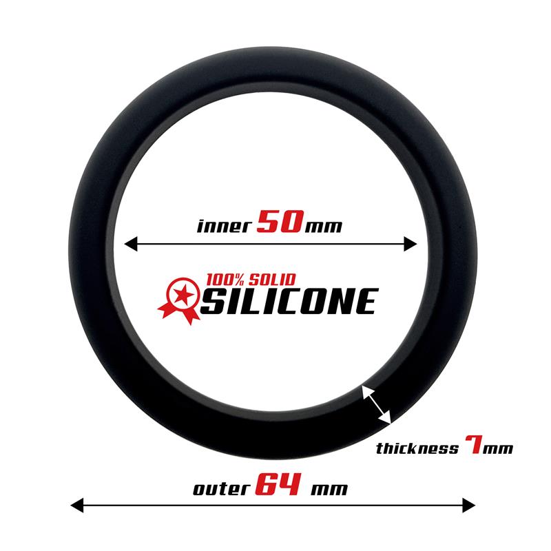 Cock Ring Solid Silicone 5 cm Black – Image 3