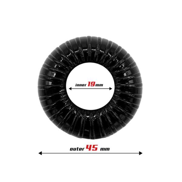 Cock Ring Super Flexible and Resistant Striped 1.9 cm Black – Image 3