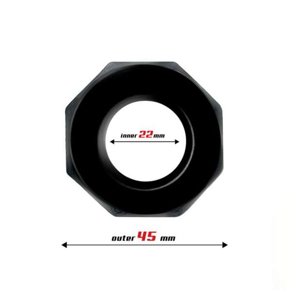 Cock Ring Super Flexible Polygonal 2.2 cm Black – Image 4