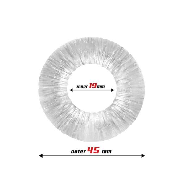 Cock Ring Super Flexible Striped 1.9 cm Clear – Image 4