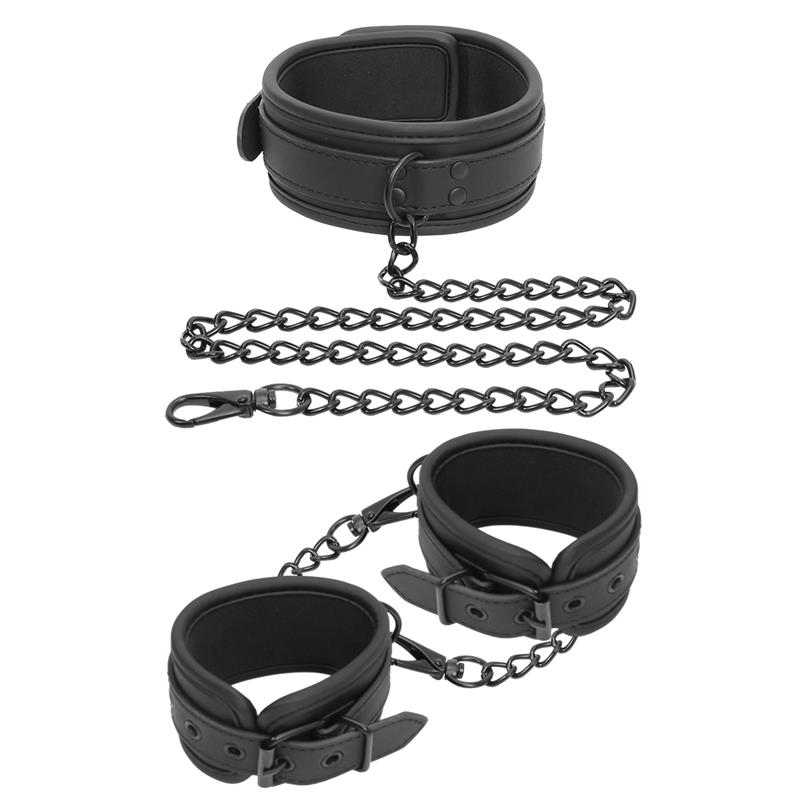 Collar and Hand Cuffs Set Vegan Leather – Image 5