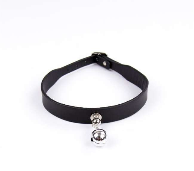 Collar with Bell Adjustable 43 cm Black