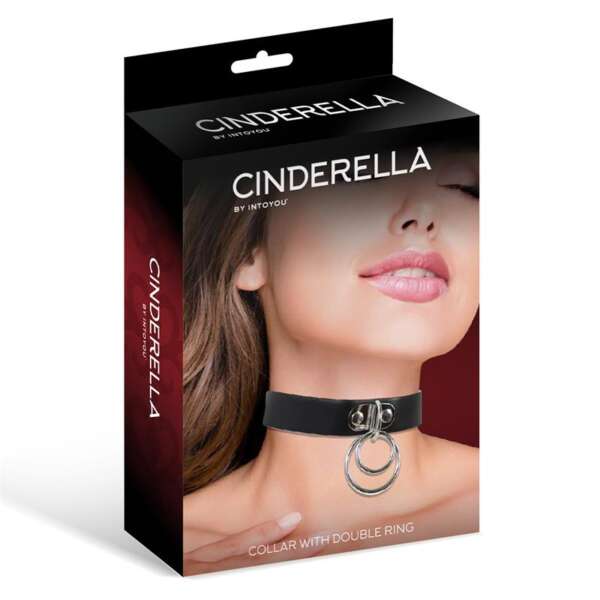Collar with Double Ring Vegan Leather One Size – Image 3