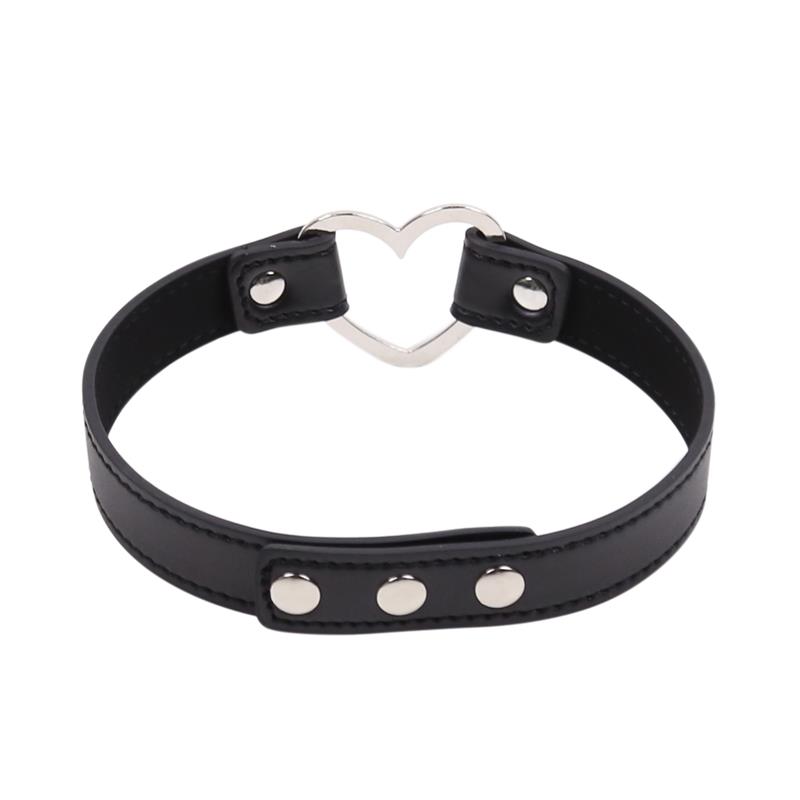Collar with Heart Shaped Hoop Adjustable 41,5 cm Black – Image 3