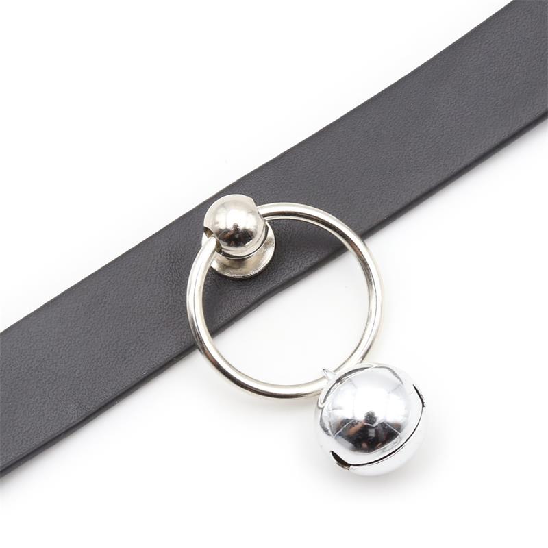 Collar with Hoop and Bell Black – Image 3