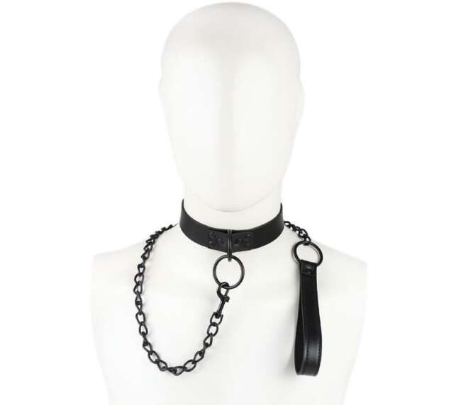 Collar with Leash Black