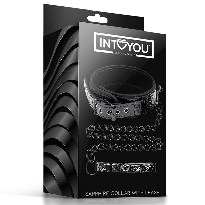 Collar with Leash Sapphire Vegan Leather – Image 6