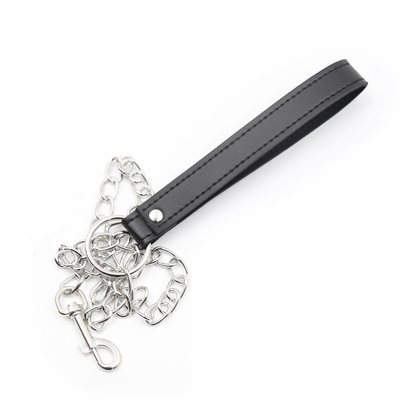 Collar With Metal Leash Black – Image 4