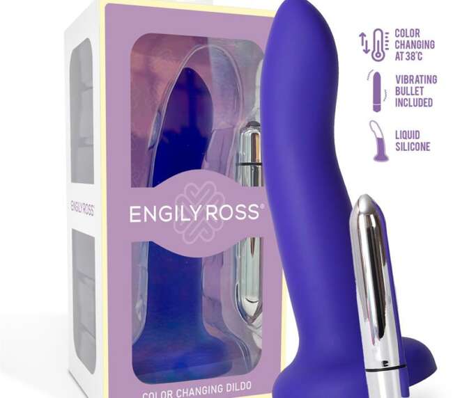 Color-Changing Dildo Purple to Pink Size S 14 cm