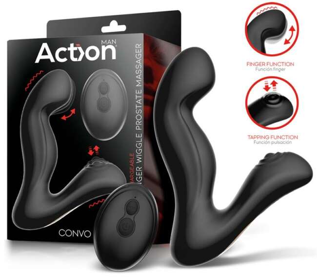 Convo Prostate Massager with Tapping and Finger Wiggle Function