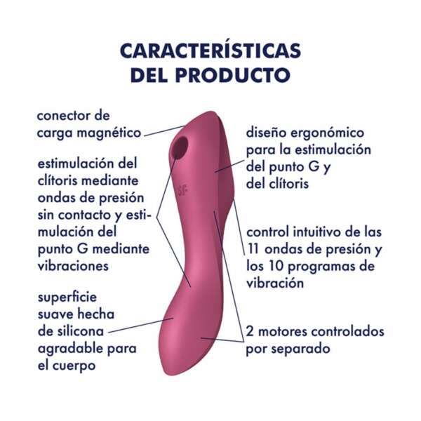 Curvy Trinity 3 Vibe and Clitoris Sucker Triple Stimulator USB Red – Image 3