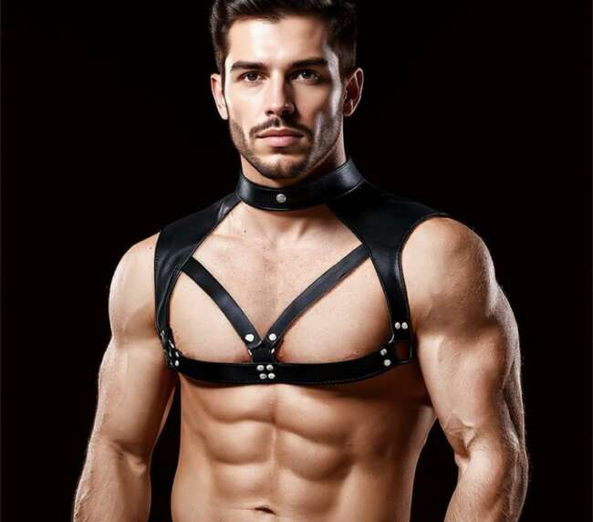 Darius Chest Bondage Harness for Men Vegan Leather