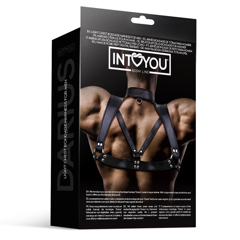 Darius Chest Bondage Harness for Men Vegan Leather - Imagen 3