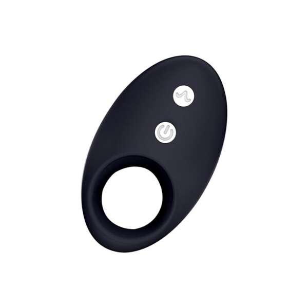 Darkblack Vibrating Ring with Led Remote Control USB Silicone – Image 3