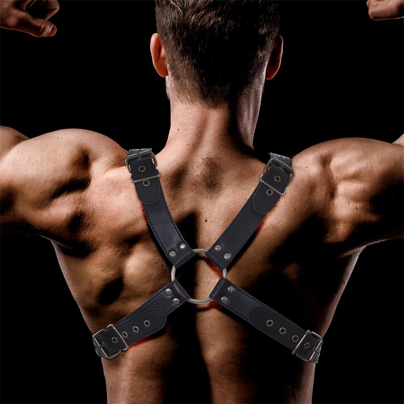 Darom Male Chest Bondage Harness Vegan Leather – Image 4