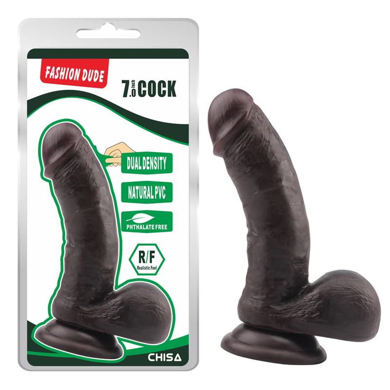 Dildo Dual Density Fashion Dude 17.5 x 4 cm Brown