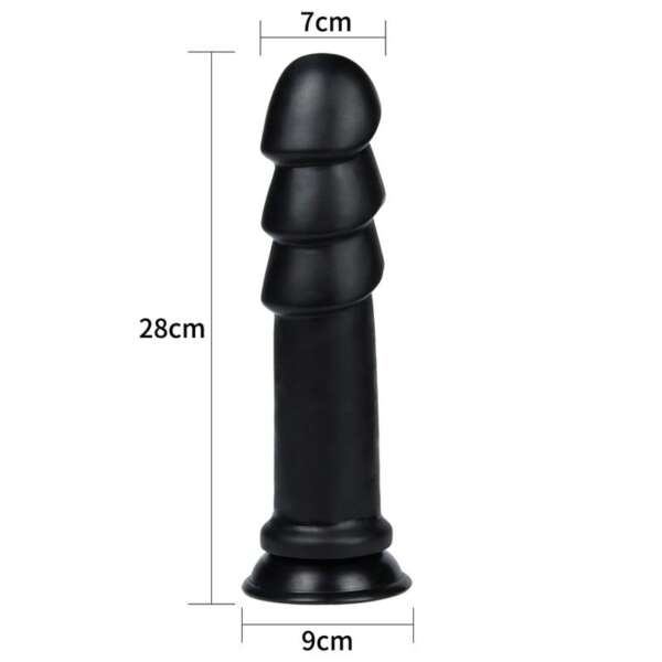 Dildo King Sized Anal Ripples 11.25 Black – Image 4