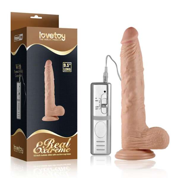 Dildo Real Extreme with Vibration 9.5 Flesh – Image 6