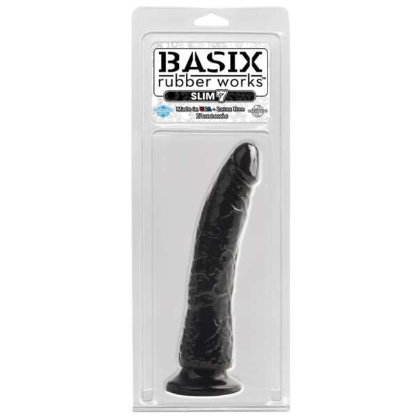 Dildo Slim 17,78 cm with Suction Cup - Black – Image 3