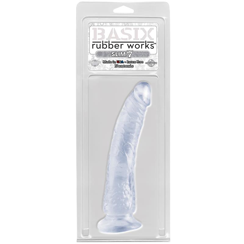 Dildo Slim 17,78 cm with Suction Cup - Clear – Image 3