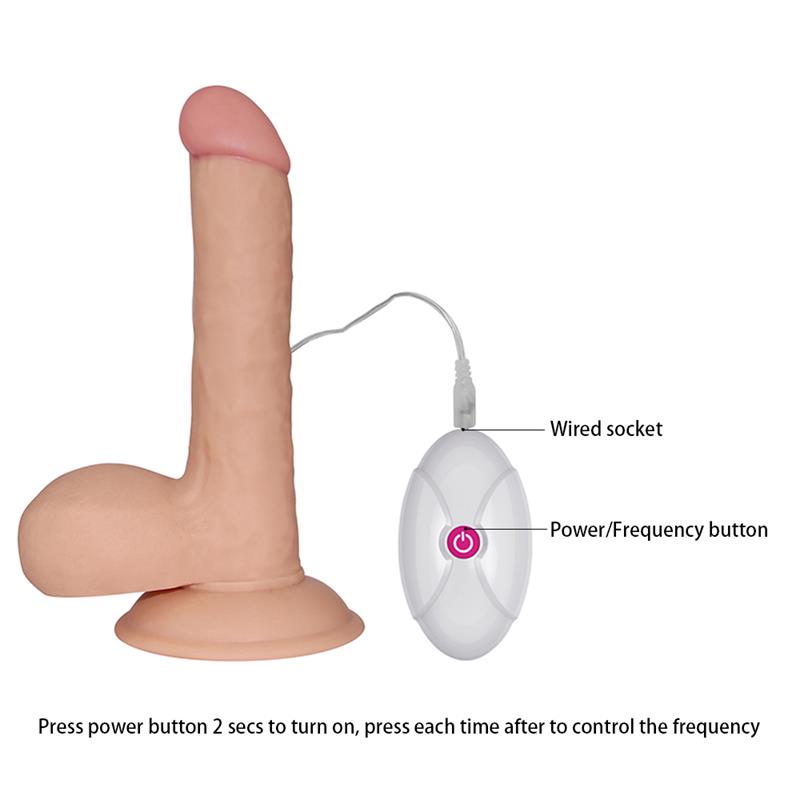 Dildo The Ultra Soft Dude with Vibration 7.5 Flesh – Image 9